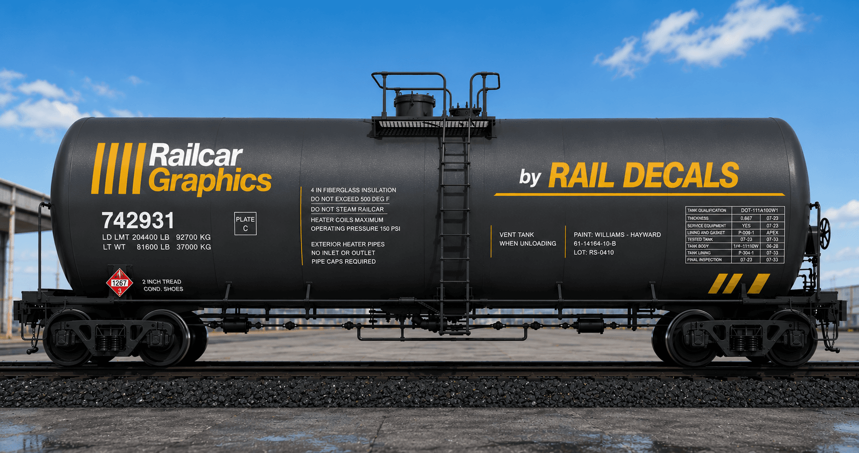 Railcar Graphics by Dyna Graphics tank car