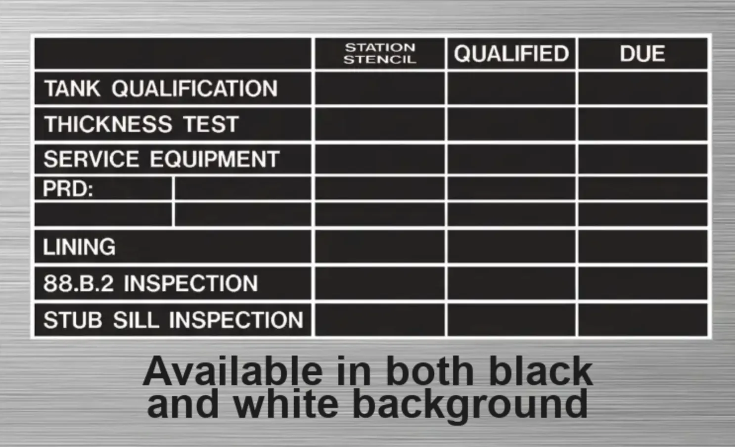 Tank Qualification