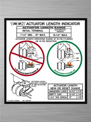 Piston Travel Decal - TTX Actuator Length Indicator