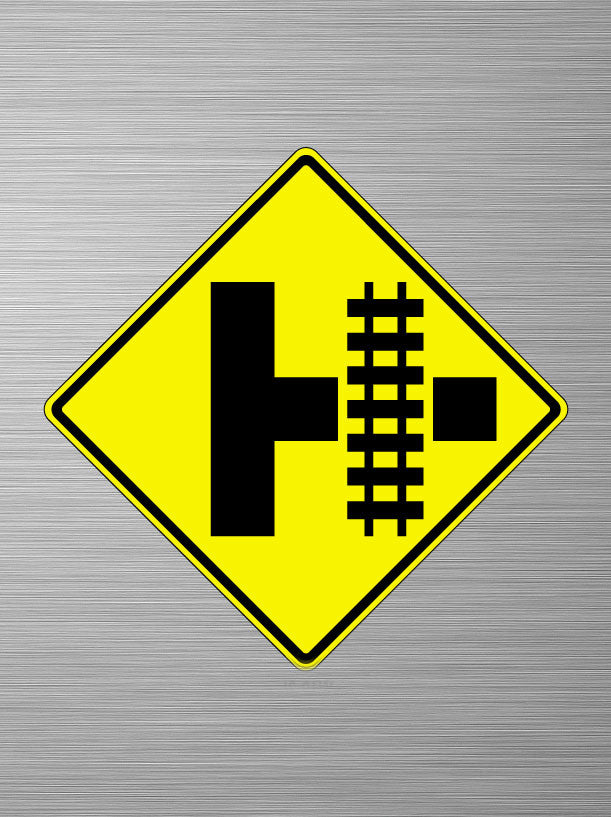 parallel railroad crossing aluminum railroad sign