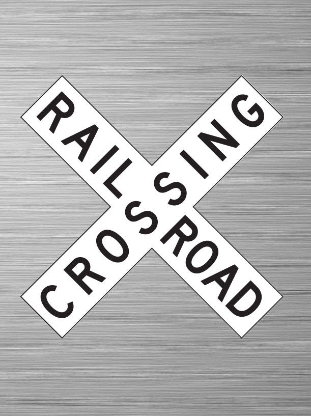 railroad crossing crossbuck aluminum railroad sign